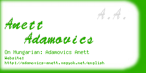 anett adamovics business card